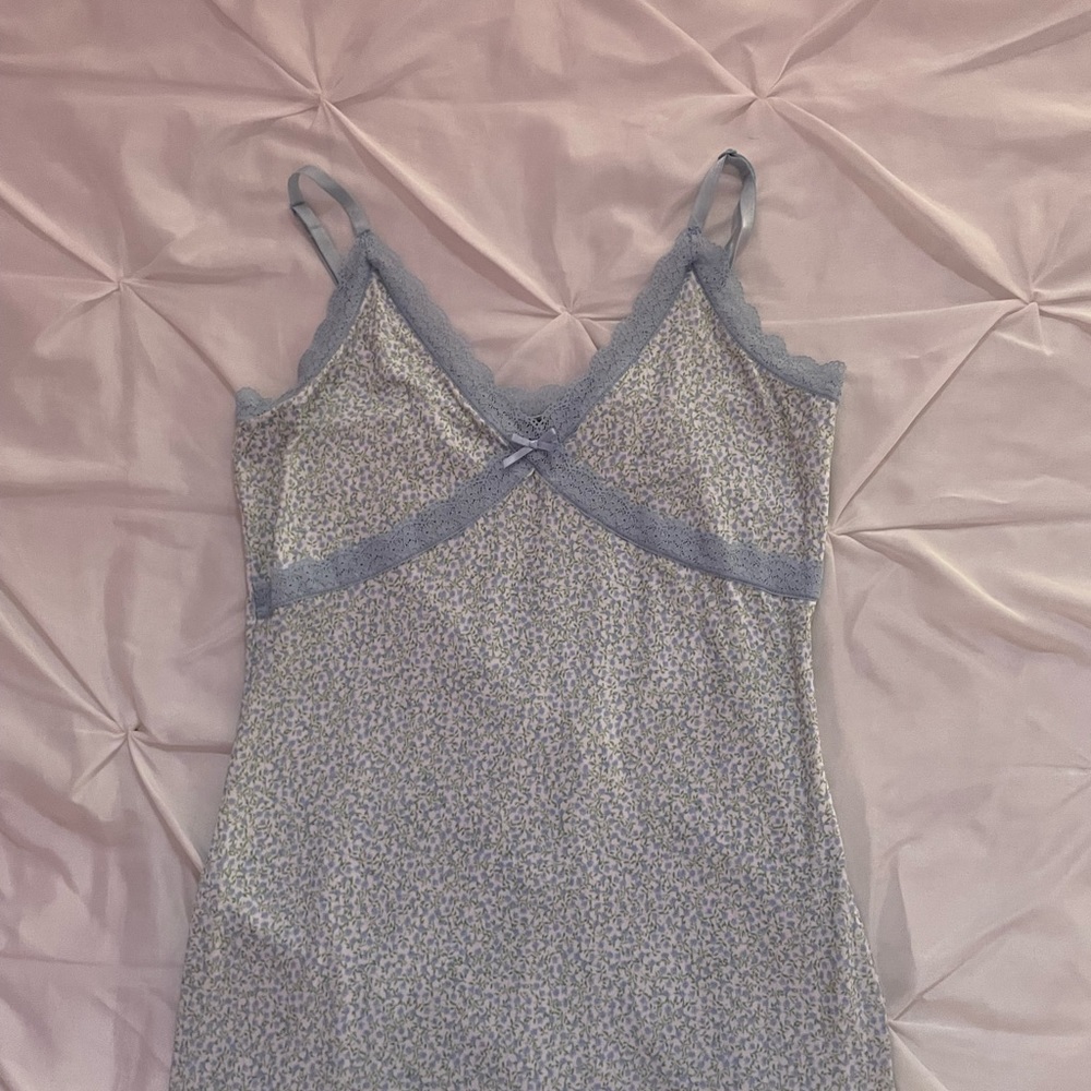 H&M Floral Blue Lace Summer Dress, Size M but fits S